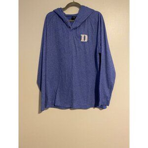 Colosseum Mens XXL Blue Hooded Long Sleeve Waffle Knit Pullover Casual Logo
